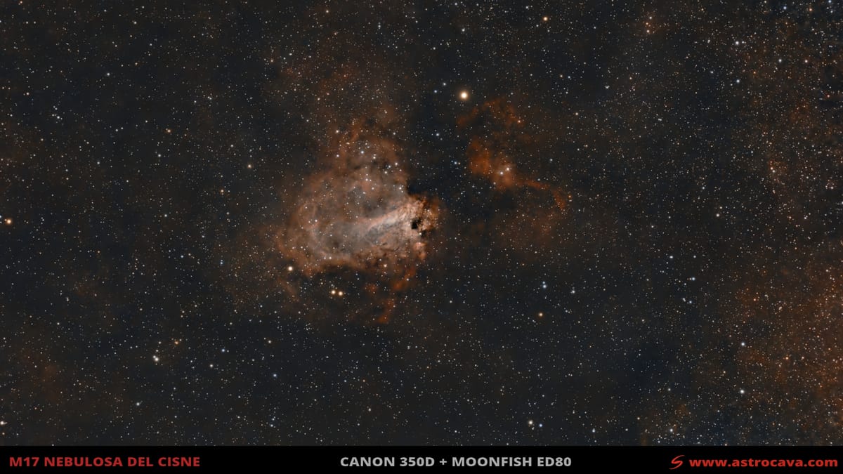 La «Nebulosa del Cisne» o «Nebulosa Omega» en Sagitario (M17)