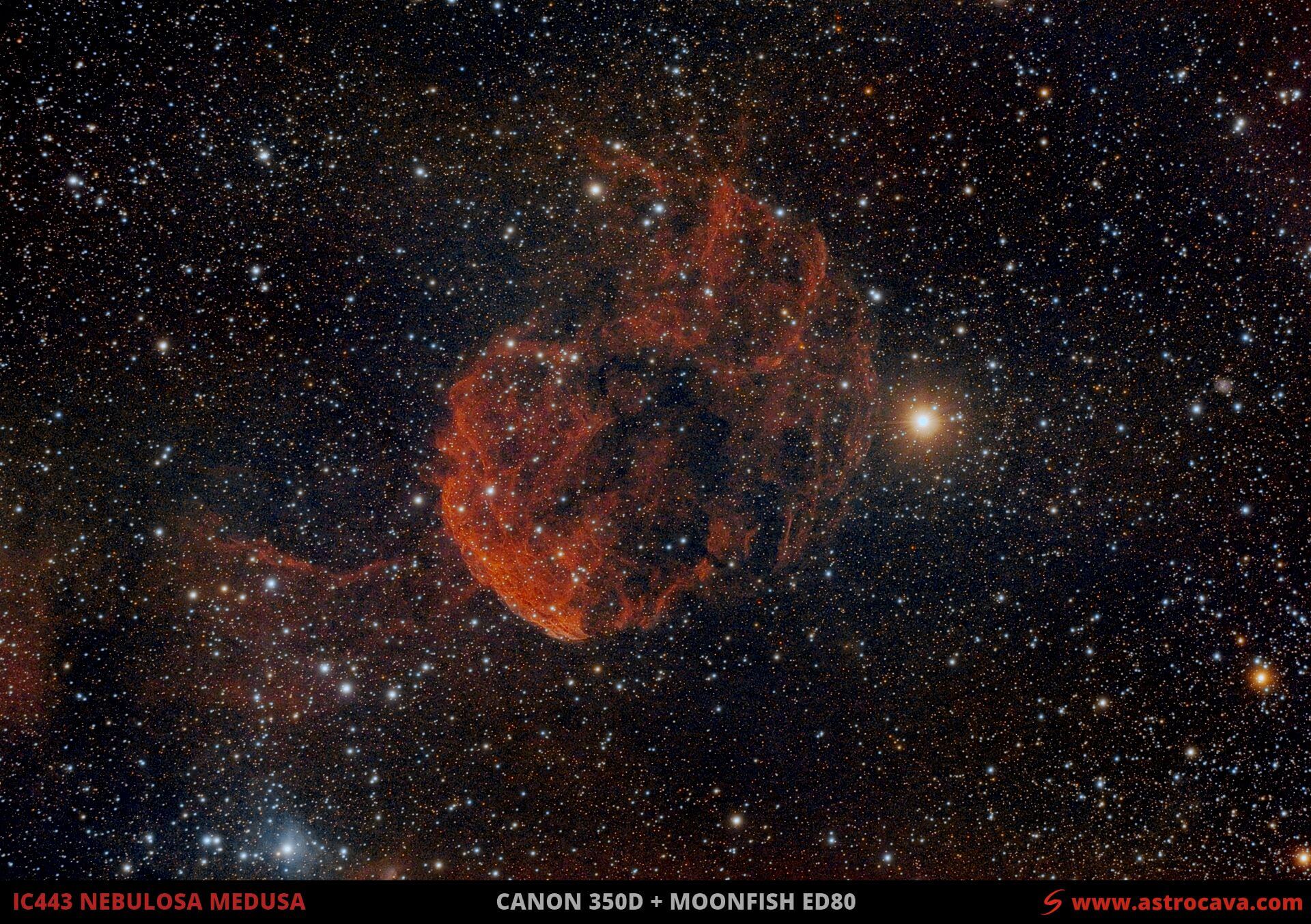 La Nebulosa Medusa (IC443) en Géminis